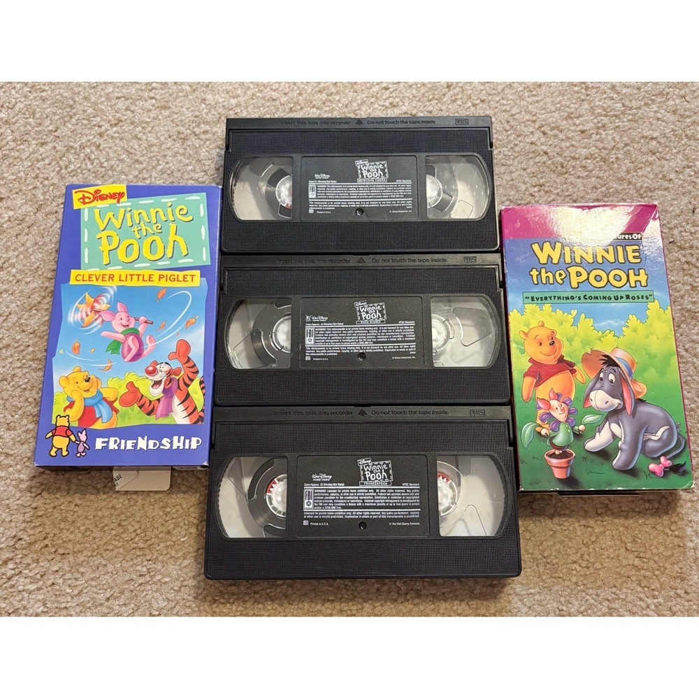 Vintage Winnie The Pooh VHS Tapes, Lot 5 Children Movies